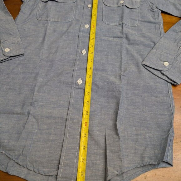 New Ely & Walker Mens Solid Gray/Blue Ultra-Press Western Button Up Shirt Sz 14 - Picture 10 of 16